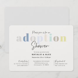 モダンシンプルボーイ養子縁組ベビーシャワー 招待状