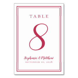 モダンシンプルマゼンダ結婚レッドカスタムトレンディー テーブルナンバー
