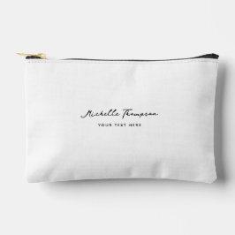 モダンシンプルミニマリストの白いスクリプト名 アクセサリーポーチ