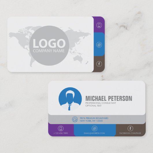 モダンシンプルミニマリストクリーングレープロフェッショナル 名刺 (正面/裏面)