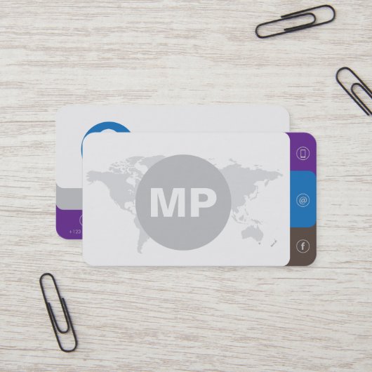 モダンシンプルミニマリストクリーングレープロフェッショナル 名刺 (正面/裏面インサイチュ)