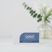 モダンシンプルミニマリストクリーンブループロフェッショナル 名刺 (スタンド正面)