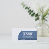 モダンシンプルミニマリストクリーンブループロフェッショナル 名刺 (スタンド正面)