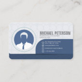 モダンシンプルミニマリストクリーンブループロフェッショナル 名刺 (裏面)