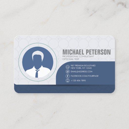 モダンシンプルミニマリストクリーンブループロフェッショナル 名刺 (裏面)