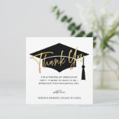 モダンシンプルミニマリストゴールデンブラック卒業 サンキューカード (スタンド正面)