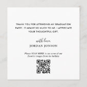 モダンシンプルミニマリストゴールデンブラック卒業 サンキューカード (裏面)