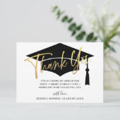 モダンシンプルミニマリストゴールデンブラック卒業 サンキューカード (スタンド正面)