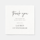 モダンシンプルミニマリストチックサンキュー スタンダードカクテルナプキン (正面)