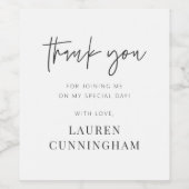 モダンシンプルミニマリストチックサンキュー ワインラベル (シングルラベル)