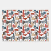 モダンシンプルミニマリスト北欧の冬の町林 ラッピングペーパーシート (正面)