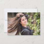 モダンシンプルミニマリスト黄金赤卒業 サンキューカード (裏面)