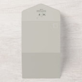 モダンシンプルミニマリスト | QRコードRSVP オールインワン招待状 (外側)