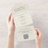 モダンシンプルミニマリスト | QRコードRSVP オールインワン招待状 (貼ってはがせる)