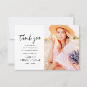 モダンシンプルミニマルなシック記念写真 サンキューカード (正面)