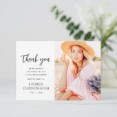モダンシンプルミニマルなシック記念写真 サンキューカード (スタンド正面)