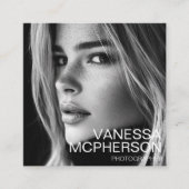 モダンシンプルミニマルなプロ写真 スクエア名刺 (正面)