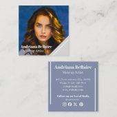 モダンシンプルミニマルなメイクアップアーティスト スクエア名刺 (正面/裏面)