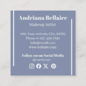 モダンシンプルミニマルなメイクアップアーティスト スクエア名刺 (裏面)