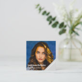 モダンシンプルミニマルなメイクアップアーティスト スクエア名刺 (スタンド正面)