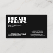 モダンシンプルミニマルはっきりしたブラックプロフェッショナル 名刺 (裏面)