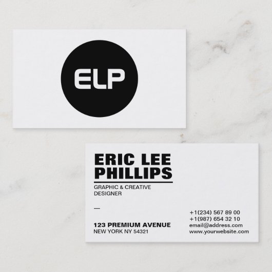 モダンシンプルミニマルはっきりした主義ホワイトプロフェッショナル 名刺 (正面/裏面)