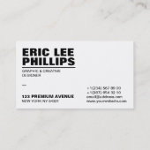 モダンシンプルミニマルはっきりした主義ホワイトプロフェッショナル 名刺 (裏面)