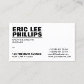 モダンシンプルミニマルはっきりした主義ホワイトプロフェッショナル 名刺 (裏面)