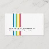 モダンシンプルミニマルカラフルストライプレインボー 名刺 (裏面)