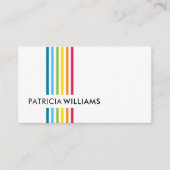 モダンシンプルミニマルカラフルストライプレインボー 名刺 (正面)