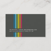 モダンシンプルミニマルカラフルレインボーストライプグレイ 名刺 (裏面)