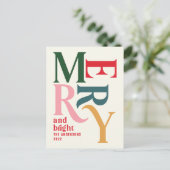 モダンシンプルミニマルカラフル予算 シーズンポストカード (スタンド正面)