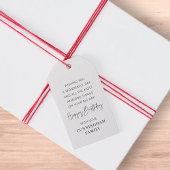 モダンシンプルミニマルハッピーバースデー ギフトタグ