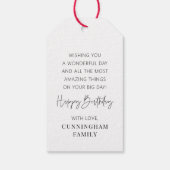 モダンシンプルミニマルハッピーバースデー ギフトタグ (裏面)