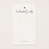 モダンシンプルミニマルハートイヤリング表示カード (正面)