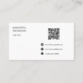 モダンシンプルミニマルプロフェッショナルQRコード 名刺 (裏面)