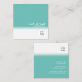 モダンシンプルミニマルユニーク主義クリーンミントホワイト スクエア名刺 (正面/裏面)