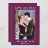 モダンシンプルミニマル写真カシス セーブザデート (正面/裏面)