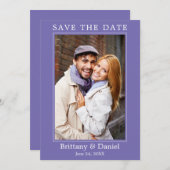 モダンシンプルミニマル写真ペリウィンクル セーブザデート (正面/裏面)