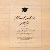 モダンシンプルミニマル写真卒業パーティー アクリル招待状 (正面)