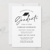 モダンシンプルミニマル写真卒業パーティー 招待状 (裏面)