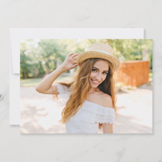 モダンシンプルミニマル写真卒業パーティー 招待状 (裏面)