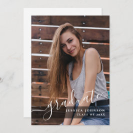 モダンシンプルミニマル写真卒業パーティー 招待状