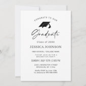 モダンシンプルミニマル写真卒業パーティー 招待状 (裏面)