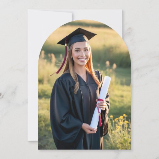 モダンシンプルミニマル写真卒業パーティー 招待状 (裏面)