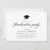 モダンシンプルミニマル写真卒業パーティー 招待状 (正面)