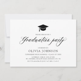 モダンシンプルミニマル写真卒業パーティー 招待状