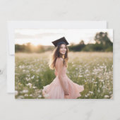 モダンシンプルミニマル写真卒業パーティー 招待状 (裏面)