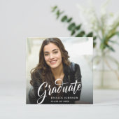 モダンシンプルミニマル写真卒業パーティー 招待状 (スタンド正面)