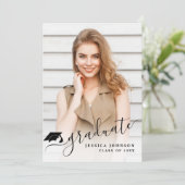 モダンシンプルミニマル写真卒業パーティー 招待状 (スタンド正面)